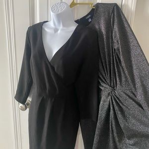 2 twist dress size 8 black charcoal, metallic color Med party dress chaps asos